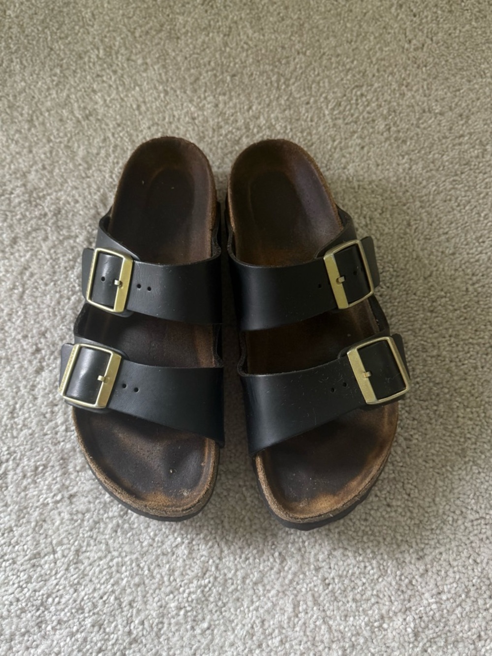 Black & gold Birkenstocks